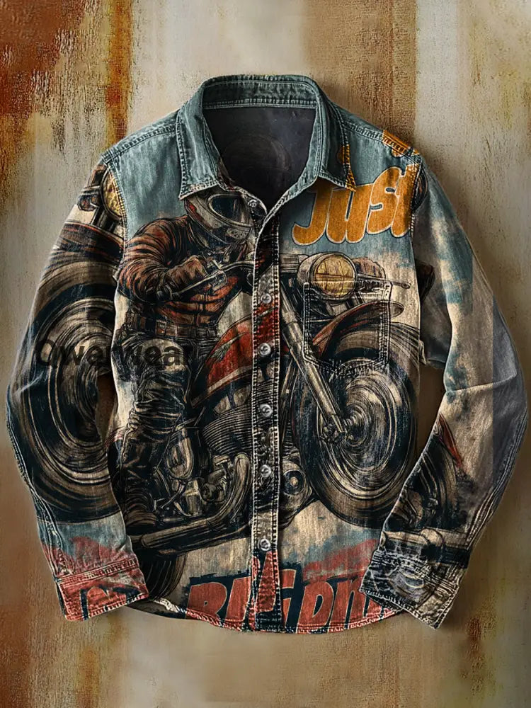 Retro Abstract Gradient Art Print Casual Long Sleeve Shirt A / S