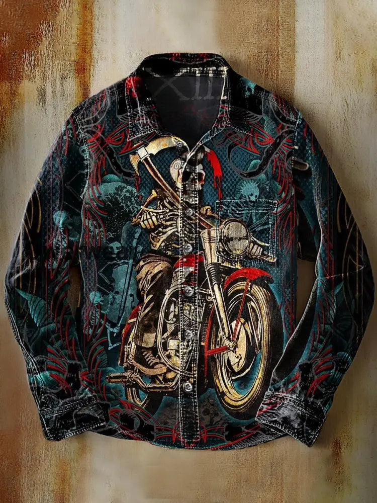 Retro Abstract Gradient Art Print Casual Long Sleeve Shirt A / S