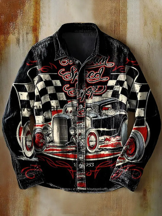 Retro Abstract Gradient Art Print Casual Long Sleeve Shirt A / S