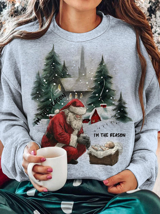 Jesus is the reason For the Season Santa Christmas Sweatshirt