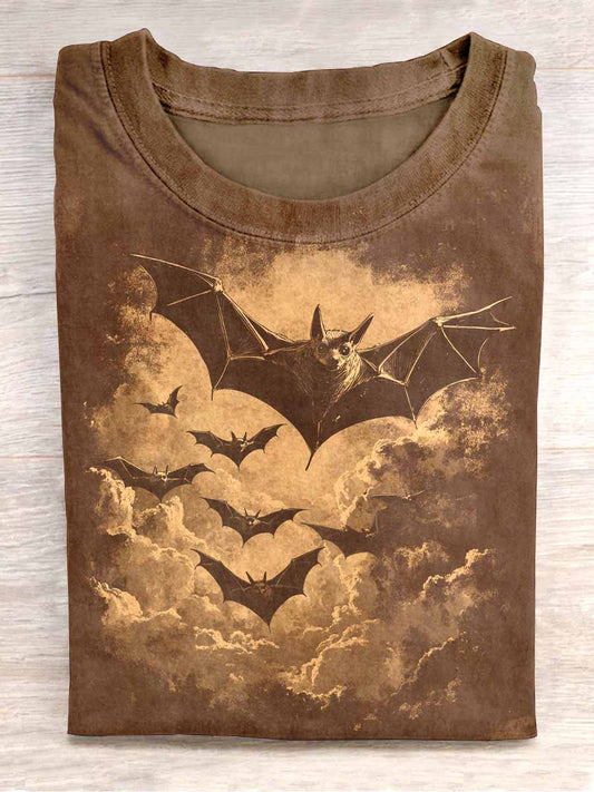 Bat Print Casual T-Shirt