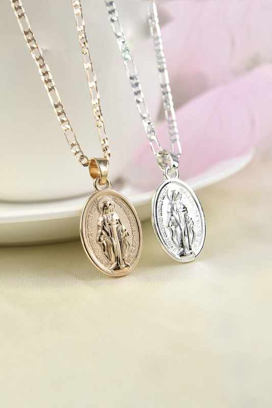 Vintage Virgin Mary Pendant Necklace