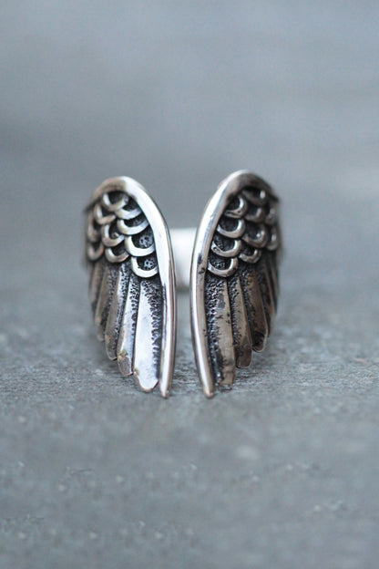 Vintage Angel Wings Open Finger Ring