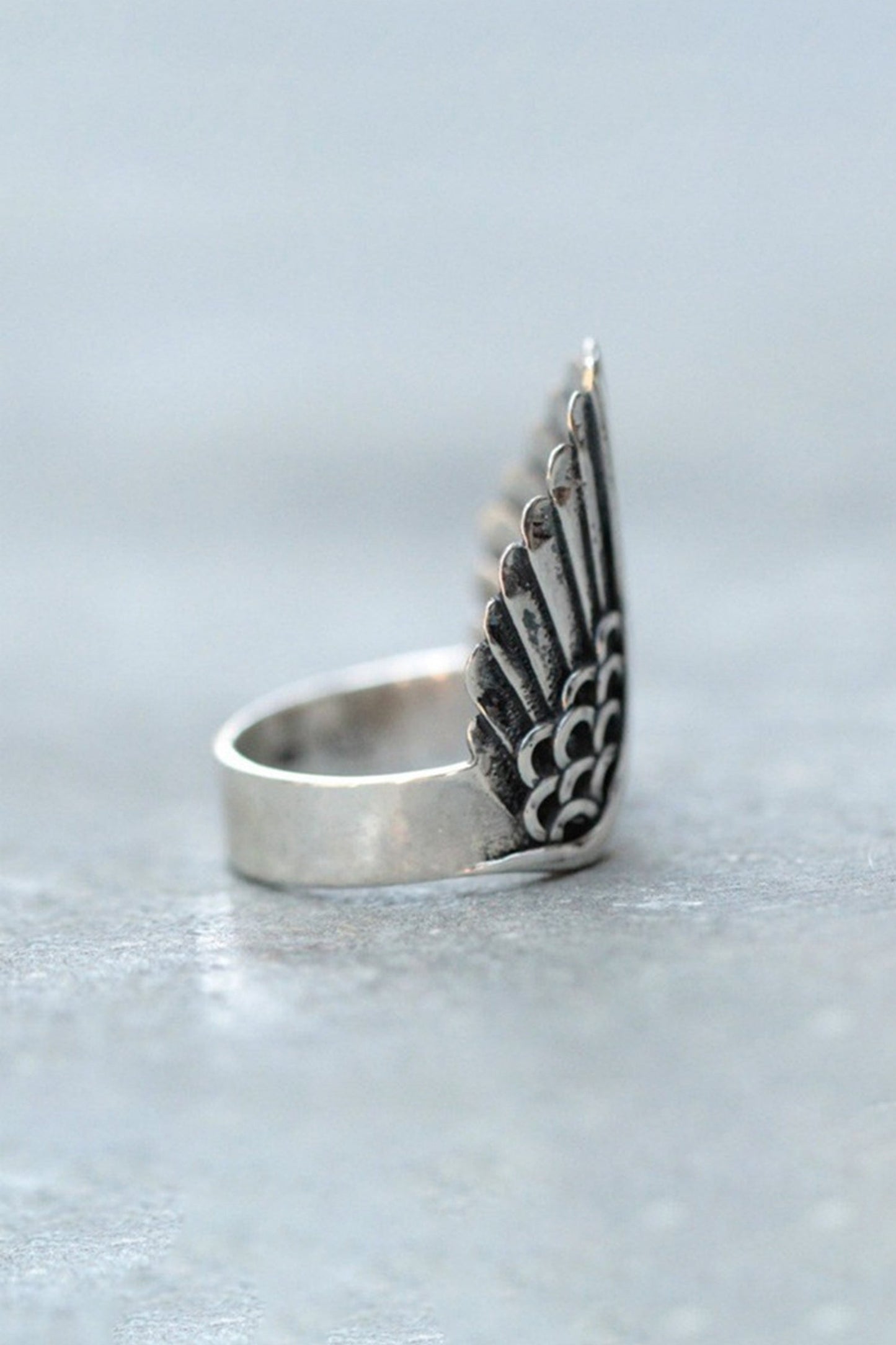 Vintage Angel Wings Open Finger Ring