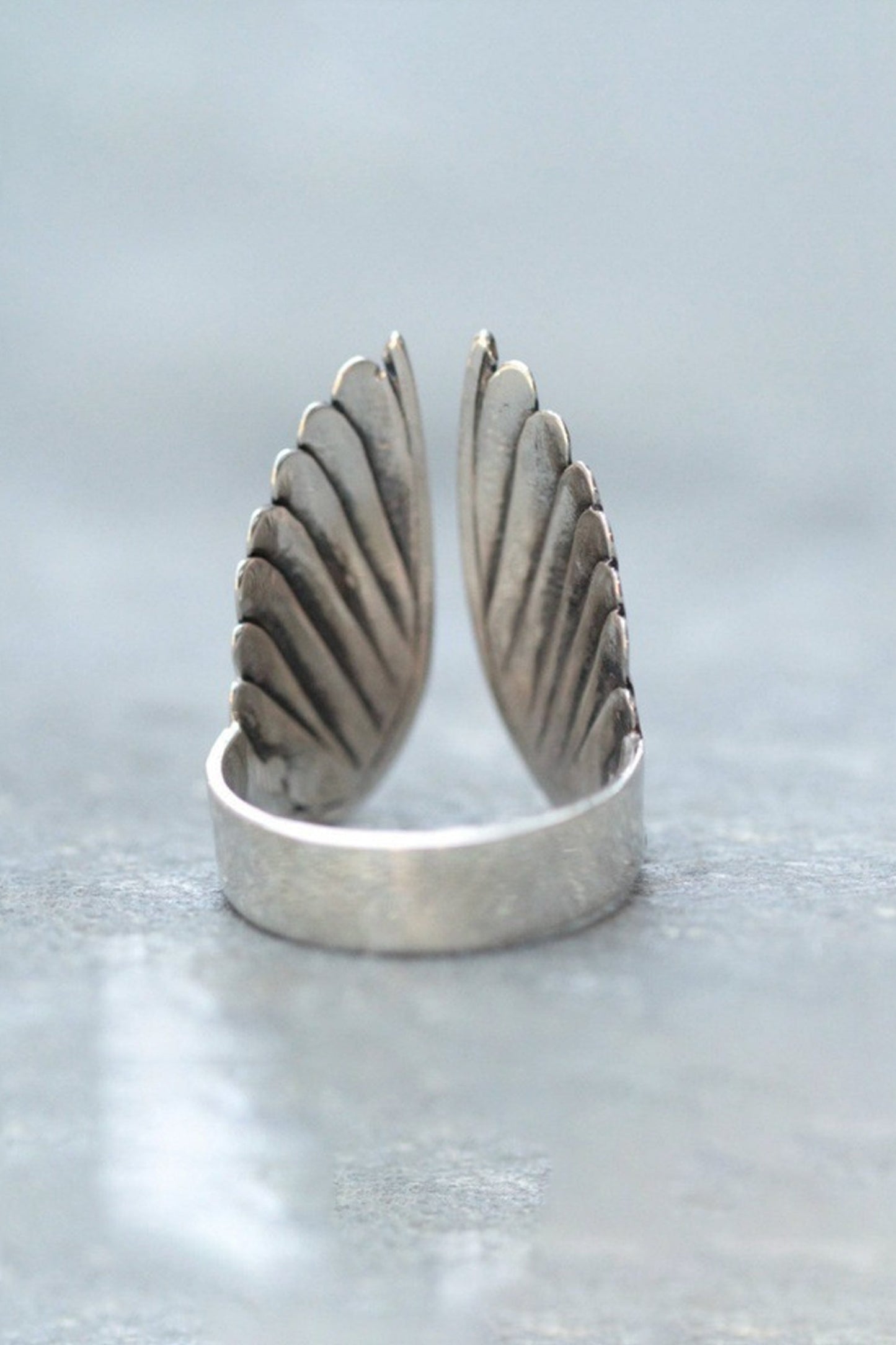 Vintage Angel Wings Open Finger Ring