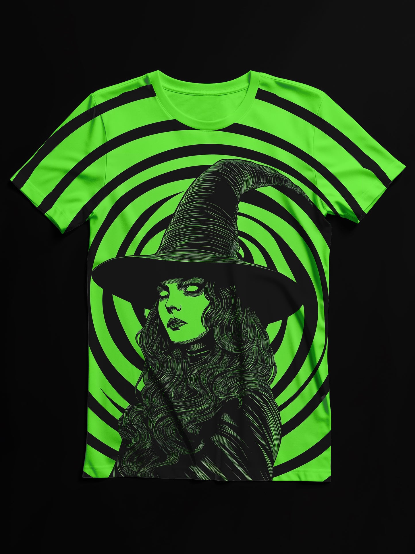 Witch Art Print Unisex Crew Neck Casual T-Shirt