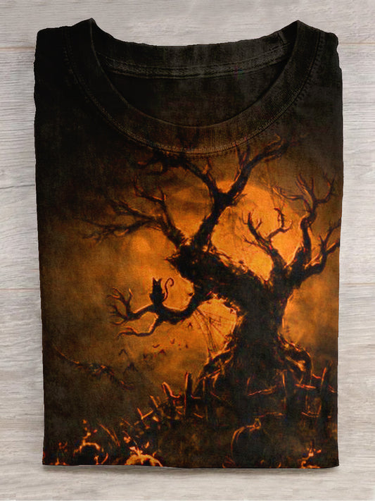 Magic Forest Horror Mystery Art Print Unisex Round Neck Short Sleeve Casual T-Shirt