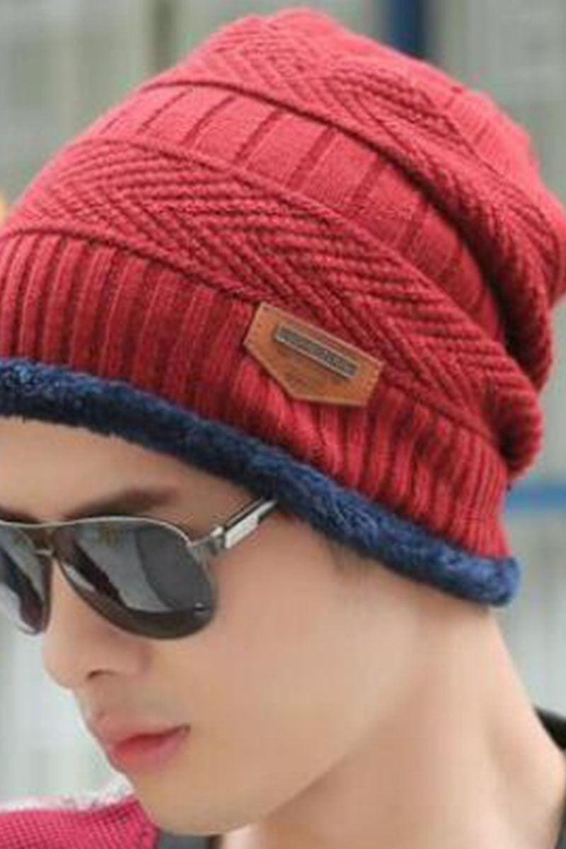 Men's Casual Retro Solid Color Velvet Warm Hat