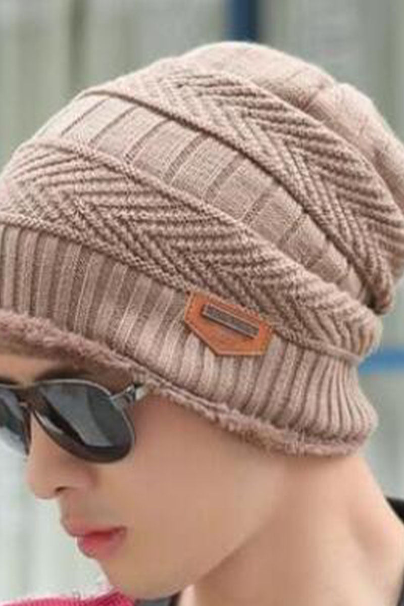 Men's Casual Retro Solid Color Velvet Warm Hat