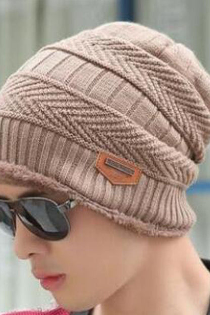 Men's Casual Retro Solid Color Velvet Warm Hat