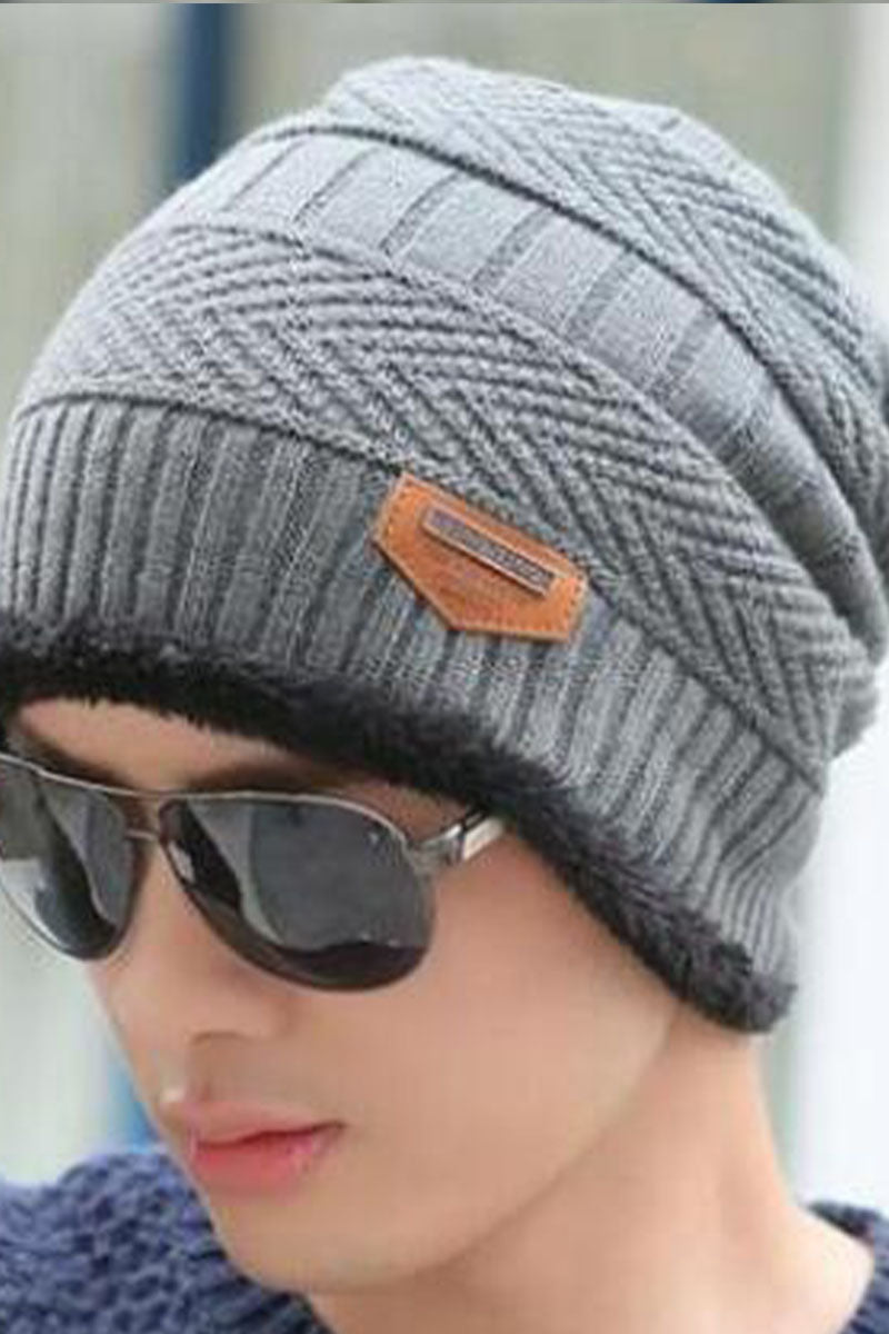 Men's Casual Retro Solid Color Velvet Warm Hat