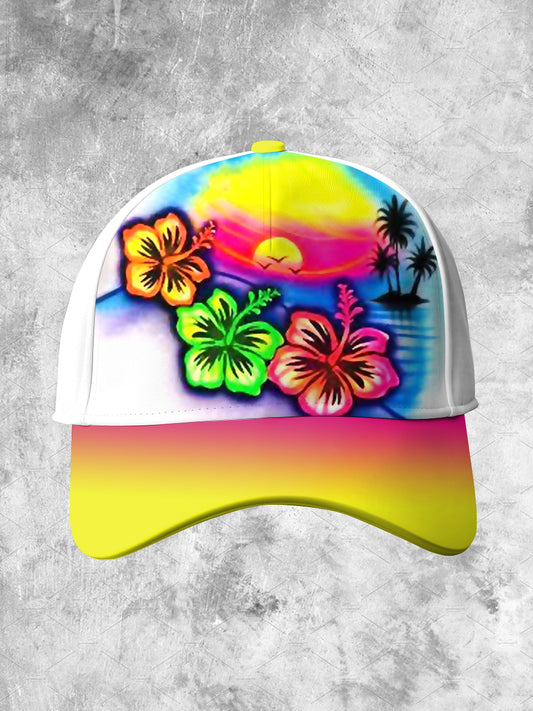 Unisex Hawaiian Floral Art Graphic Print Cap