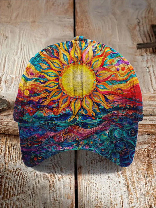 Unisex Sun God Abstract Print Design Hat