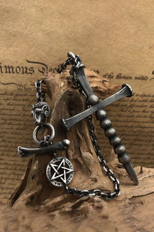 Skull Cross Necklace Pendant Pendant