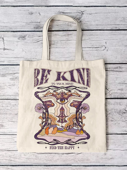 Unisex Art Illustration Print Casual Tote Bag