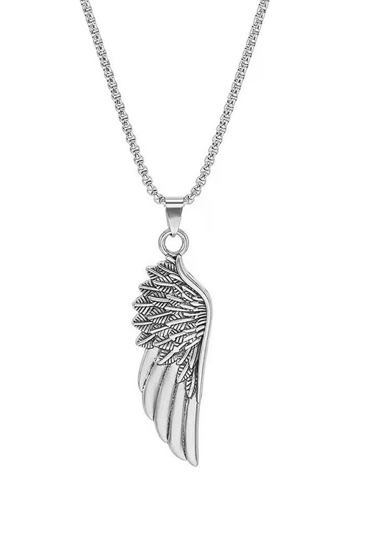 Retro Feather Wings Long Pendant Versatile Necklace