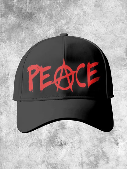 Unisex Peace Text Print Casual Cap