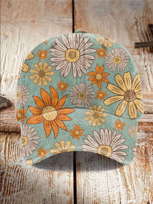 Unisex Floral Design Print Hat