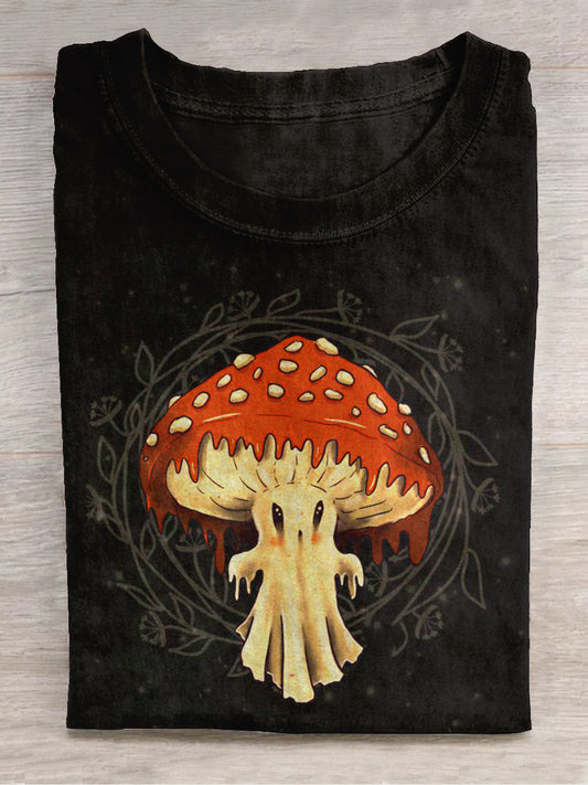 Toxic Mushroom Art Print Unisex Round Neck Short Sleeve Casual T-shirt