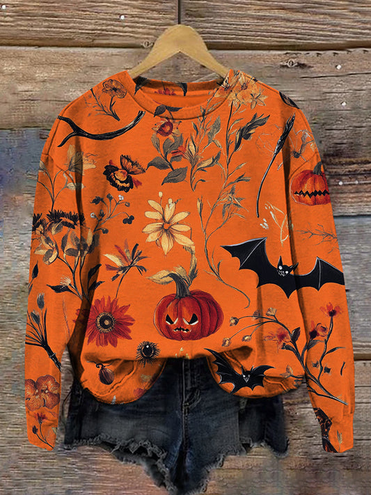 Halloween Graphic Art Print Unisex Crew Neck Long Sleeve Casual Sweatshirt