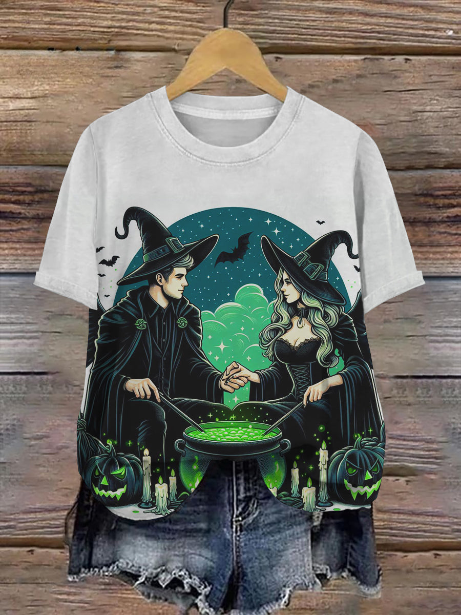 Wizard Magic Potion Art Print Unisex Round Neck Short Sleeve Casual T-Shirt