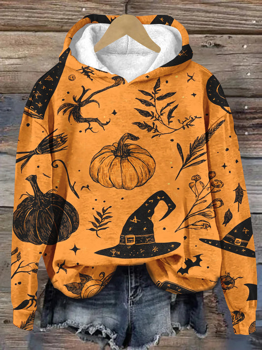 Halloween Art Print Unisex Hooded Long Sleeve Casual Sweatshirt