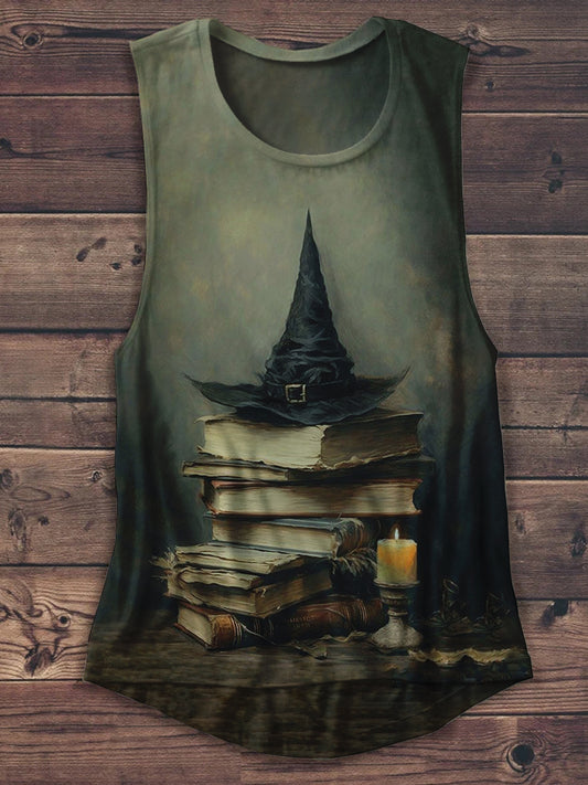 Witch Magic Book Art Print Unisex Casual Tank Top