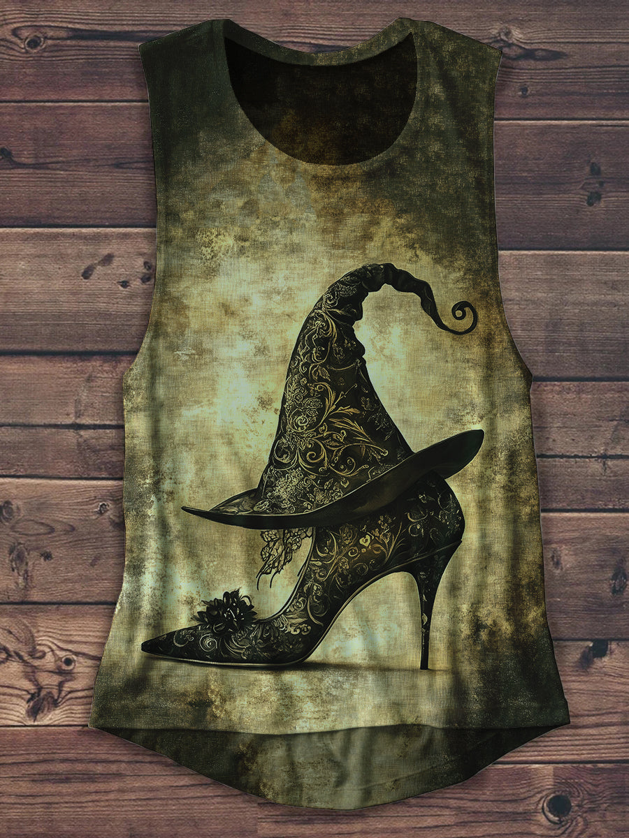 Witch Art Print Unisex Casual Tank Top