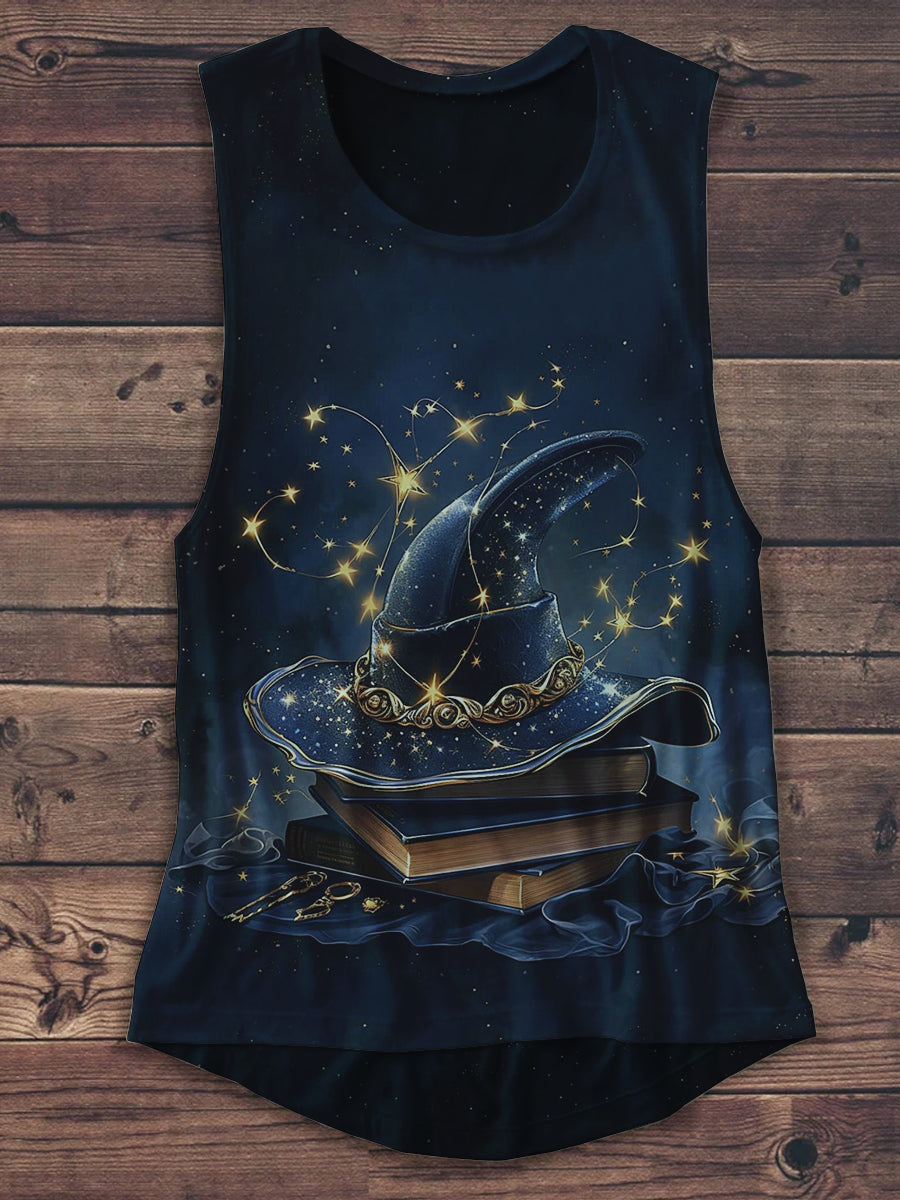 Witch Magic Book Art Print Unisex Casual Tank Top