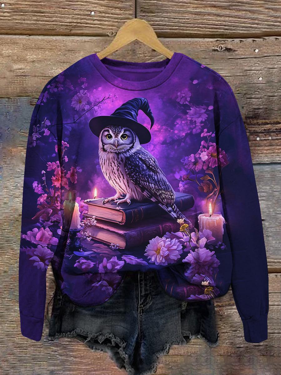 Vintage Book Art Print Unisex Crew Neck Long Sleeve Casual Sweatshirt