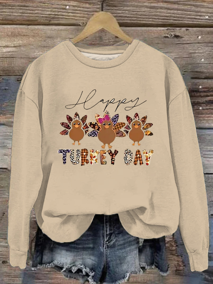 Women's Thanksgiving Turkey Abstract Print Sweatshirt