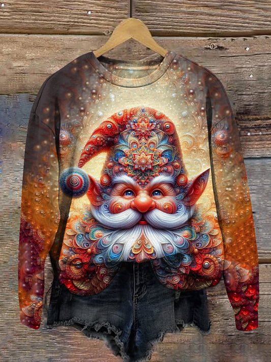 Santa Claus Art Print Unisex Crew Neck Long Sleeve Casual Sweatshirt