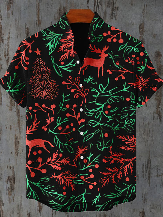 Christmas Graphic Print Casual Shirt