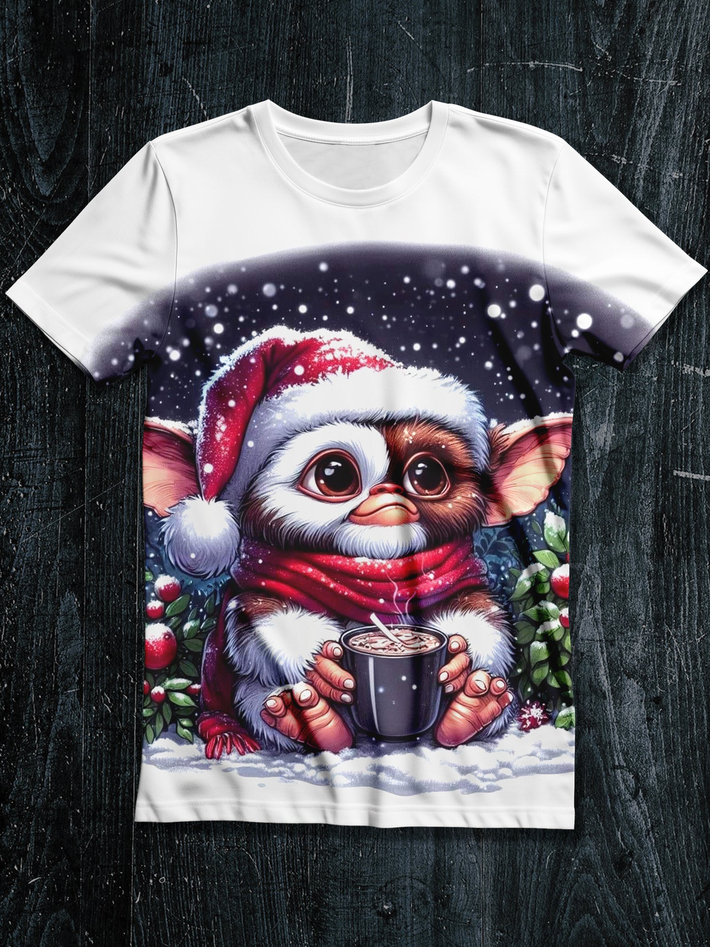 Christmas Elf Art Print Unisex Round Neck Short Sleeve Casual T-shirt