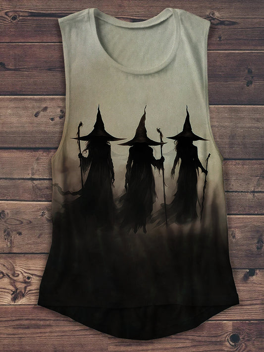 Witch Art Print Unisex Casual Tank Top