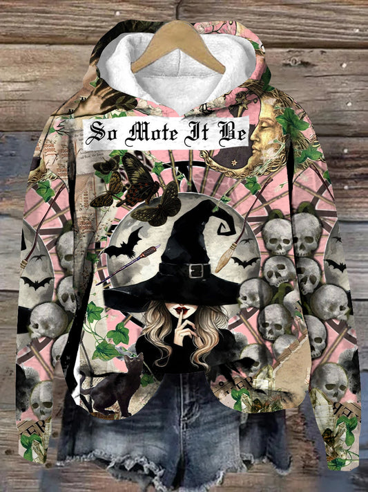 Unisex Witch Tarot Card Divination Pattern Casual Hooded Sweatshirt