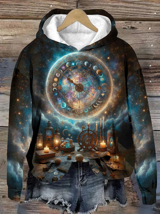 Unisex Magic Tarot Card Pattern Casual Hooded Sweatshirt