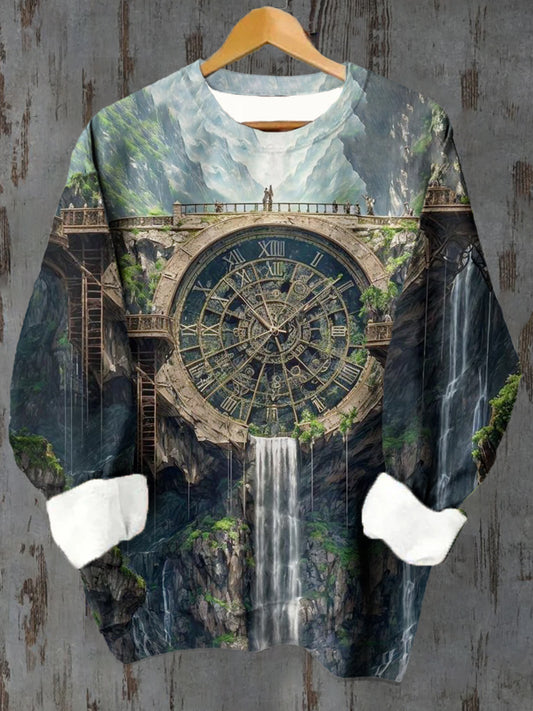 Unisex Tarot Card Astrolabe Pattern Casual Round Neck Long-Sleeved Sweatshirt