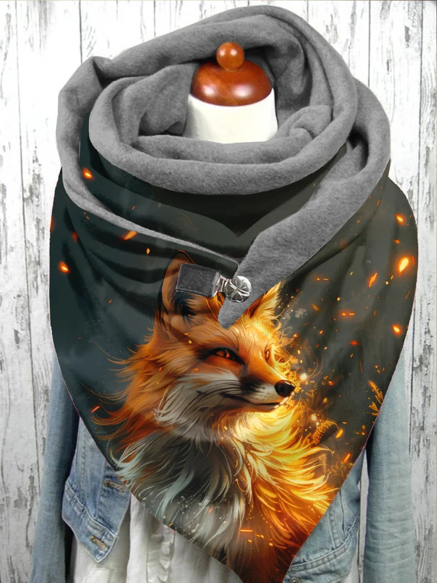 Unisex Fox Pattern Casual Warm Scarf