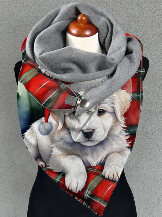 Unisex Dog Pattern Casual Warm Scarf