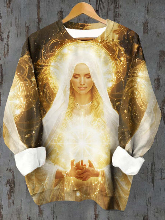 Unisex Tarot Card Goddess Pattern Casual Crew Neck Sweatshirt