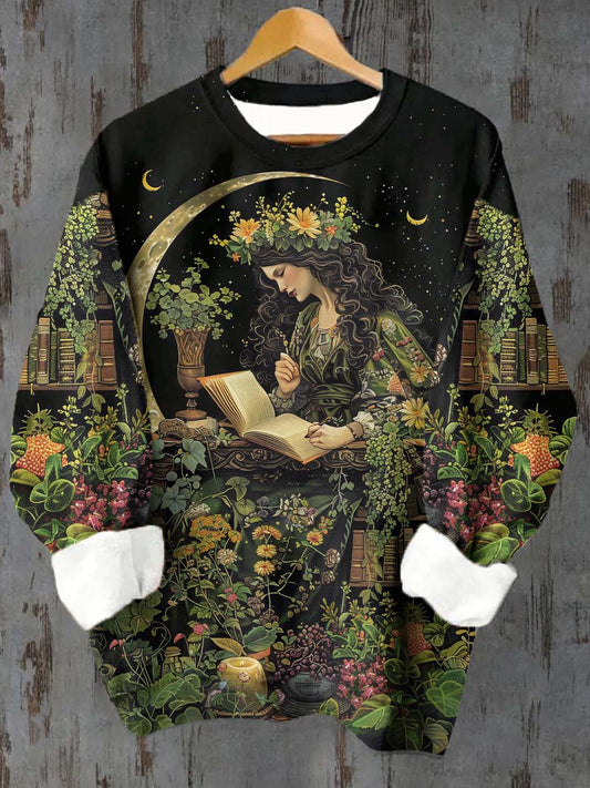 Unisex Tarot Priestess Pattern Casual Crew Neck Sweatshirt