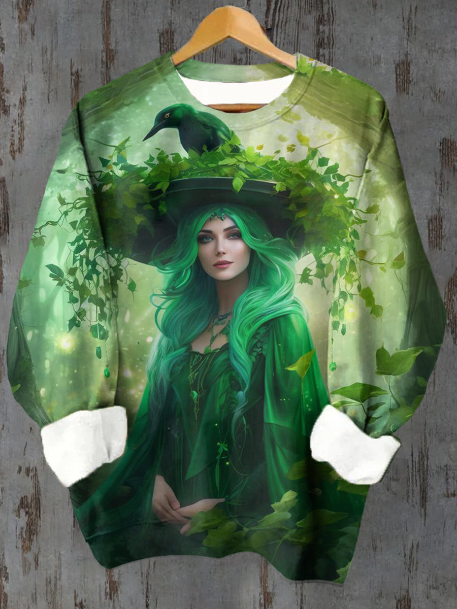 Unisex Witch Graphic Casual Crew Neck Sweatshirt