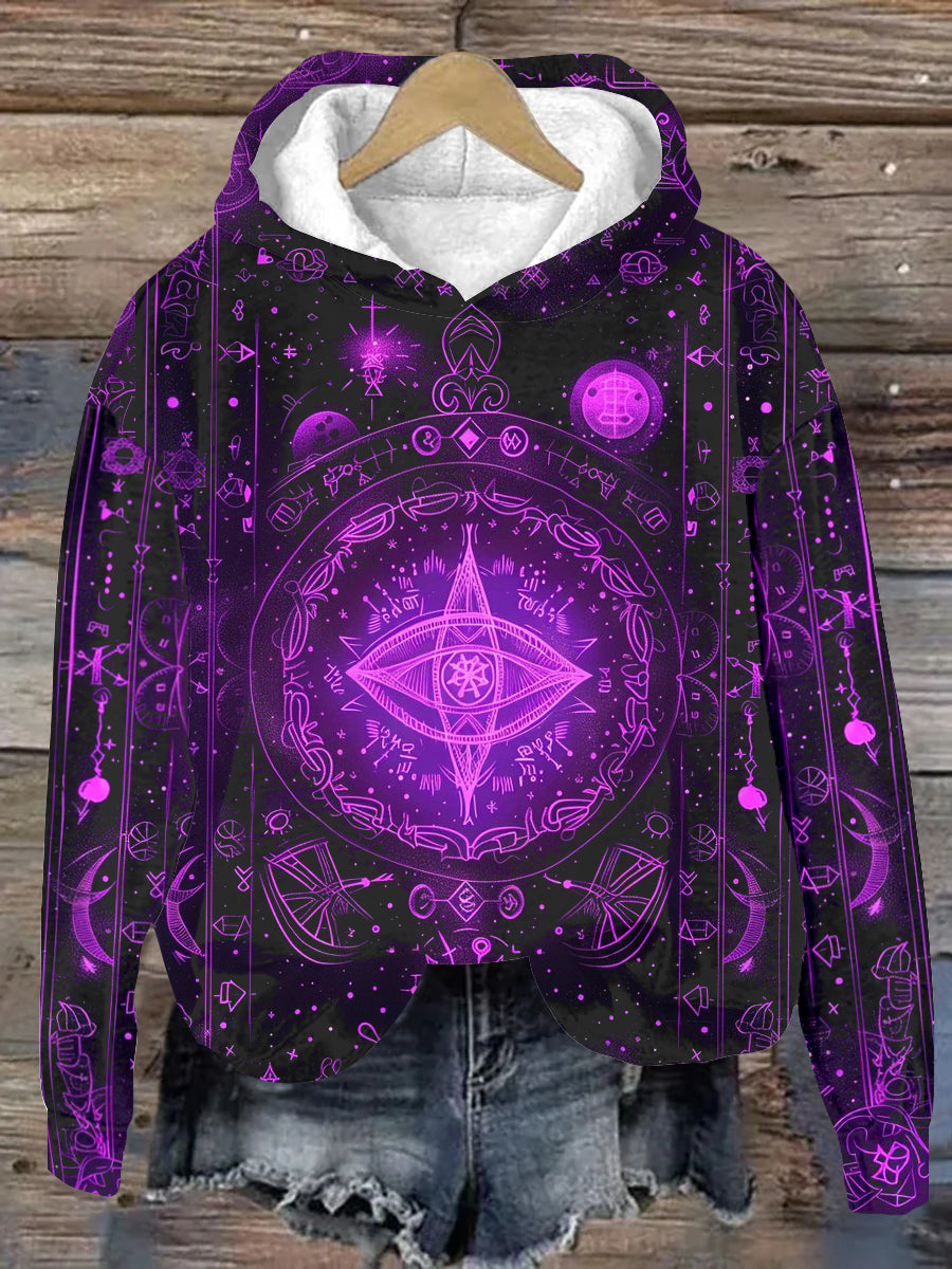 Unisex Tarot Reading Pattern Casual Hooded Sweatshirt