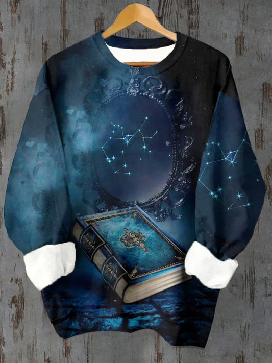 Unisex Astrology Magic Book Casual Crew Neck Sweatshirt