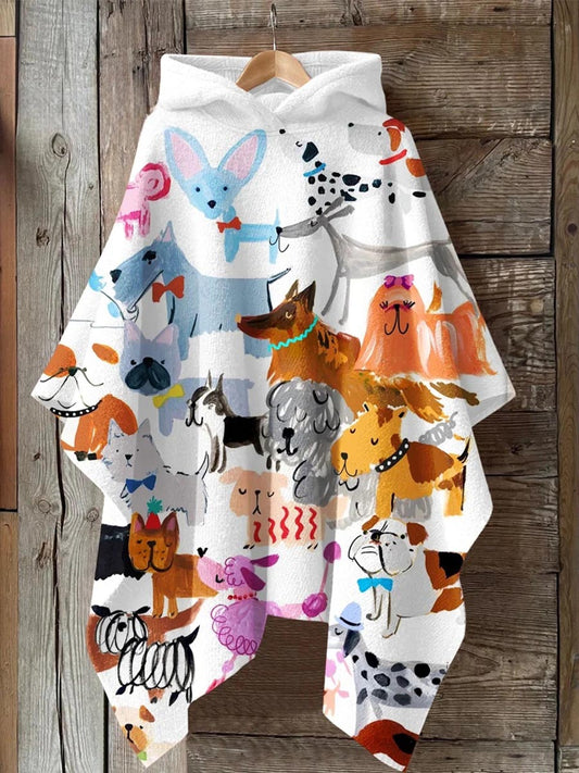 Unisex Animal Cat Pattern Casual Hooded Shawl