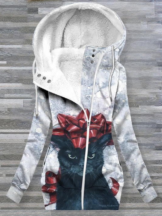 Women's Cat Pattern Casual Comfortable Long Sleeve Outerwear