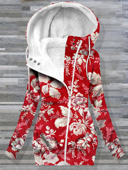 Women's Retro Floral Pattern Casual Comfortable Long Sleeve Outerwear