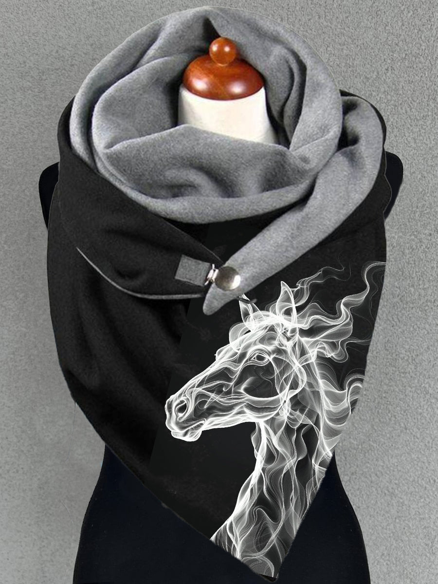 Women's Horse Printed Casual Warm Scarf