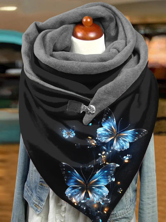 Women's Butterfly Print Casual Warm Scarf